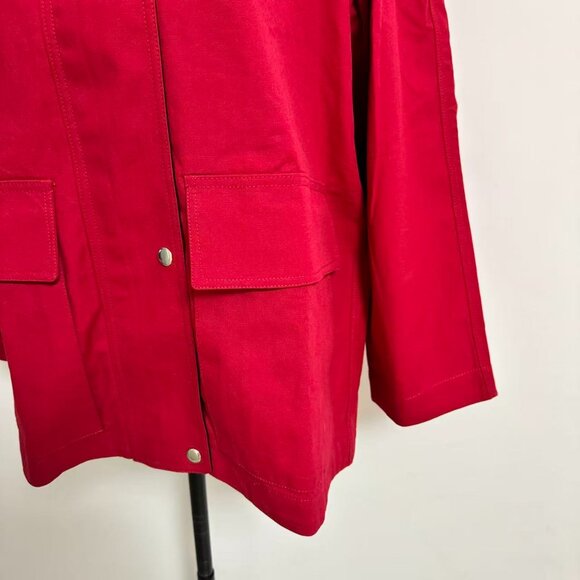The Row  elodianna two-tone cotton-canvas jacket - red - Picture 7 of 10